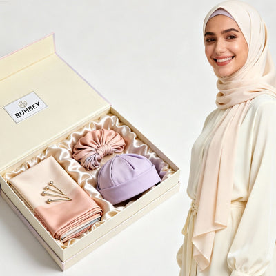 Premium Hijab Box by RUHBEY – Hijab, Pin, Cap & Free Gift Inside