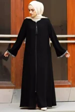Black Nida Zipper Abaya