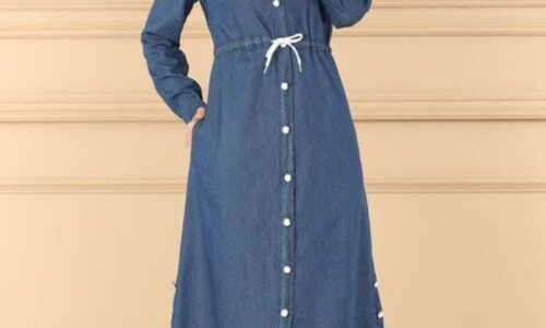 Dark Blue Denim Coat for Women