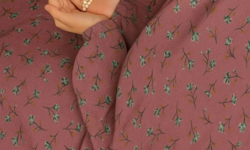Full Coverage Namaz Chaddar - Floral Lavender