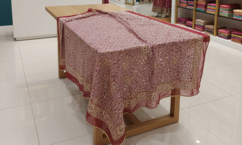 Floral Embroidered Organza Dupatta