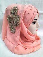 Turkish Bridal Hijab | Fancy Stylish Scarf - Image 2