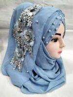 Turkish Bridal Hijab | Fancy Stylish Scarf - Image 3