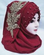 Turkish Bridal Hijab | Fancy Stylish Scarf - Image 4