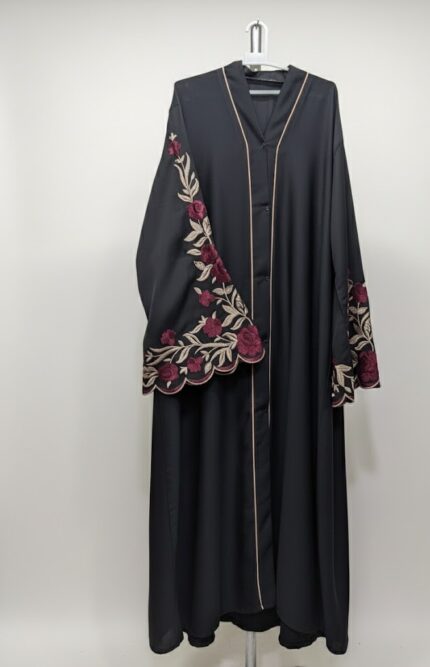 Black Embroidered Abaya | Ruhbey