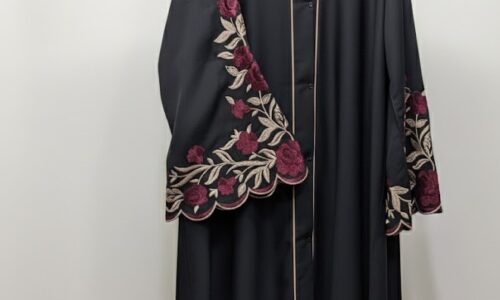 Black Embroidered Abaya | Ruhbey
