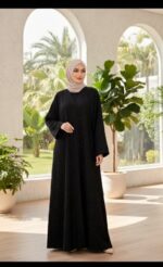 Black Luxury Abaya | Crystal Work Modest Wear - Image 3