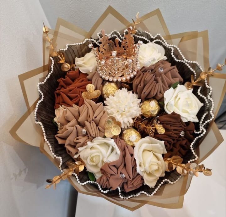 Premium Hijab Bouquet for Nikah, Brides, and Eid Gifts| Multi-Color Hijab Flower Bouquet (All Colours Available)Can be made according to your choice. - Image 5