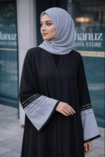 Buy Premium Nida Fabric Abaya with DMC Stone Work - Image 2