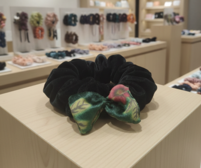 Custom Scrunchies Pakistan | Velvet Silk Hair Tie - Image 2
