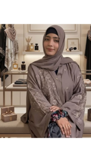 Embroidered Abaya with Hijab | Ruhbey