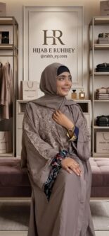 Designer Embroidered Abaya with Hijab | Ruhbey - Image 4
