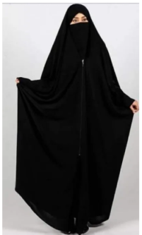 Irani Chadar Zip & Button Style with Full Sleeves | Imported Nida - Image 3